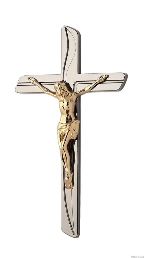K50-0-28aN Náhrobné doplnky Verbena - kríž s Ježišom hnedý