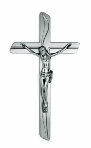 K50-4-28aN Náhrobné doplnky Verbena - kríž s Ježišom strieborný