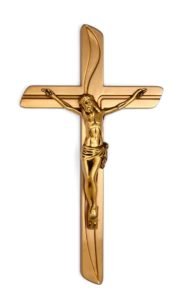 K50-5-28aN Náhrobné doplnky Verbena - kríž s Ježišom zlatý
