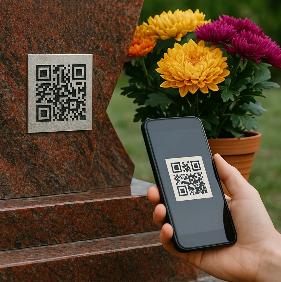 QR kód na pomníku